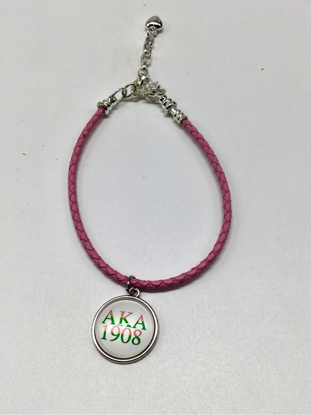 Alpha Kappa Alpha Leather Charm Bracelet